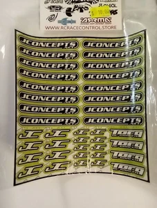 Jconcepts RC Logo Decal Sheet Lime - Picture 1 of 6
