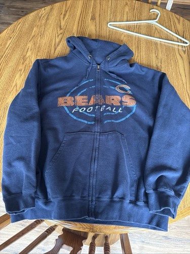VETEMENTS Felpa con cappuccio e zip intera NFL Chicago Bears taglia grande NFL football blu