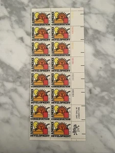US Sc. 1977 #1723-1724 Energieausgabe, Plattenstreifen von 16, postfrisch, sehr guter Zustand inklusive Reißverschluss! - Bild 1 von 1