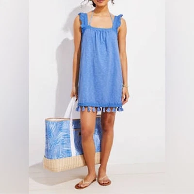 Nuevo con etiquetas Vineyard Vines Volantes Algodón Encubrimiento en Newport Azul Talla S Precio de venta sugerido por el fabricante 128 USD Foto 1 de 4