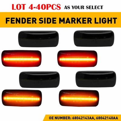 4-40X Amber+Rear Red LED Side Marker Light For Dodge RAM 3500HD 2500HD 2010-18 D - Image 1 of 4