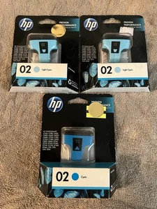 Neu versiegelt Original HP 02 Light Cyan Drucker Tintenpatrone - EXP 2014 - Bild 1 von 2