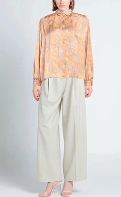 MAJE Women’s Orange Multi-Color Camouflage-Print Long Sleeve Shirt Blouse Sz: 2? - Image 1 of 4