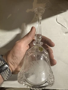 Loomco Classic Cut Crystal Dinner Bell With Etched Pig Farmhouse - Picture 1 of 4