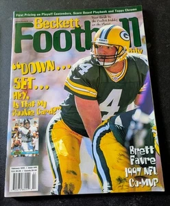 Beckett Football Card Monthly Magazine February 1998 Brett Farve Barry Sanders - Picture 1 of 3