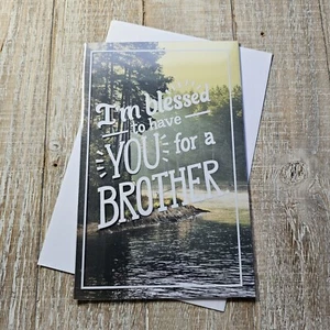 American Greetings Birthday Card 6x8 For Brother River Forest Blessed Thank God - Picture 1 of 7