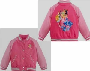 Disney Princess Varsity Jacket child 7-8 M New Girl Ariel Belle Jassmin Aurora - Picture 1 of 1