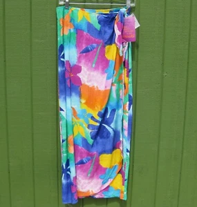 Neu Jams World Viskose Gewebe Blumendruck Hawaii Sarong Wickelrock Medium Neu mit Etikett - Bild 1 von 8