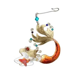 Lily Mermaid Ocean Sea Ornament Metal Fair Trade Pilgrim Imports - Picture 1 of 1