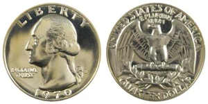 1970 S GEM BU PROOF WASHINGTON QUARTER BRILLIANT UNCIRCULATED PR/PF COIN #717 - Foto 1 di 1