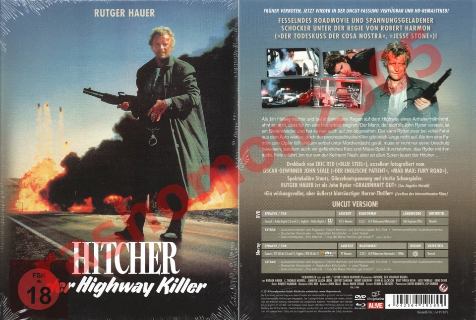 Mediabook The Hitcher - Der Highway Killer 1986 Ltd Blu-ray DVD Rutger Hauer