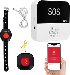 Notrufknopf Für Senioren, Senioren Notruf, SOS Notfallknopf + Notrufarmband + Em - Bild 1 von 7