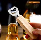 Beer Wine Bottle Steel Opener with Wooden Handle Bottle Opening Tool Home Bar UK