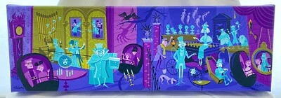 Mansión embrujada de los parques de Disney 50 aniversario 31 fantasmas envoltura de lona pelusa 18x6 Foto 1 de 2