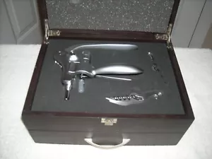 Profi Weinflaschenöffner in Holzbox Korkenzieher Bar Set Ergonomisch - Bild 1 von 10