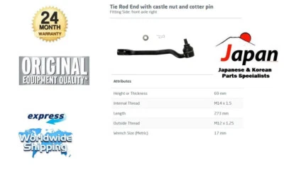 Eje delantero derecho extremo de barra de amarre para LEXUS LS 460 2012-en Foto 1 de 4