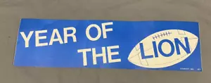 2 Vtg "Year of The Lion" 1971 Bumper Sticker Detroit Lions Sports NFL 14.5" - Picture 1 of 6
