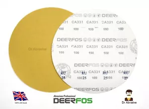 250mm 10" SANDING DISCS Quality DEERFOS CA331 Sandpaper Pads Hook & Loop 40-120 - Picture 1 of 4