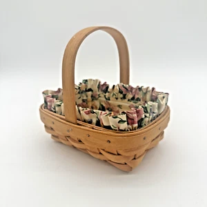 Vintage 1996 Longaberger firmato American Cancer Society cestino fodera 6" x 4" x 2,5" - Foto 1 di 13