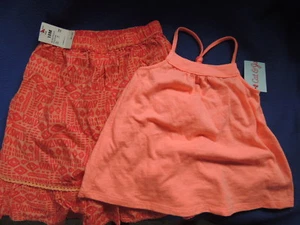 NEW Cat And Jack Baby Girls Skirt Shirt Set Outfit 18 Months 18m Summer Peach - Bild 1 von 6