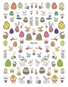 Easter Bunny Nail Sticker Nail Art Bunny Egg Cute Kids Friendly - Picture 1 of 5