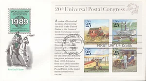 1989 FDC - Scott# 2438 - World Stamp Expo Souvenir Sheet - Artmaster Cachet - Picture 1 of 1