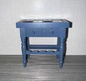 MINIATURE DOLLHOUSE 1:12 SCALE REUTTER BLUE TILED KITCHEN TABLE - 1.564/9 - Picture 1 of 6
