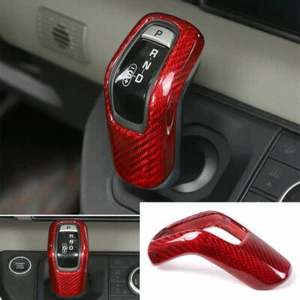 Real Red Carbon Fiber Gear Shift Cover Trim Fit for Land Rover Defender 110 - Picture 1 of 7
