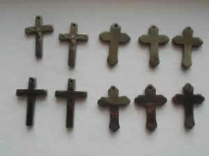 10 Hematite pendants Lot Wholesale Healing Cross mix. - Picture 1 of 1