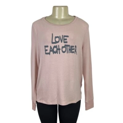 Sudadera Peace Love World Mujer Rosa Manga Larga "Love Each Other" Talla S Foto 1 de 4