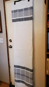 Shower Curtain, Fabric, White/Grey Stripe, New, 72x72 - Picture 1 of 4