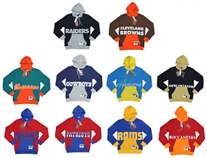 Mitchell & Ness NFL Throwbacks Hoodie Men’s Pullover Fleece Sweatshirt NWT - Picture 1 of 21