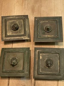 4 Vintage Brass Light Switches Plate Ceramic Art Deco Old Antique Toggle 1 Way - Picture 1 of 5