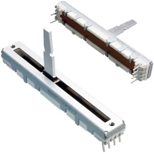 ALPS 10K Schiebepotentiometer Widerstand Dual Linear Topflänge 60mm Federweg 45mm - Bild 1 von 12
