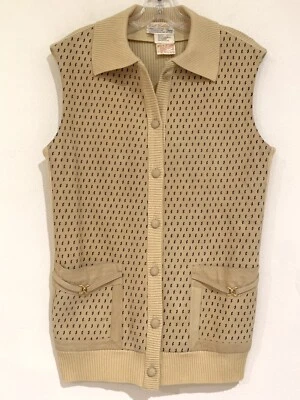 70s Long Vest Womens Rockabilly Vintage Medium Sears Suede/Knit Boho Hippie USA - Image 1 of 4