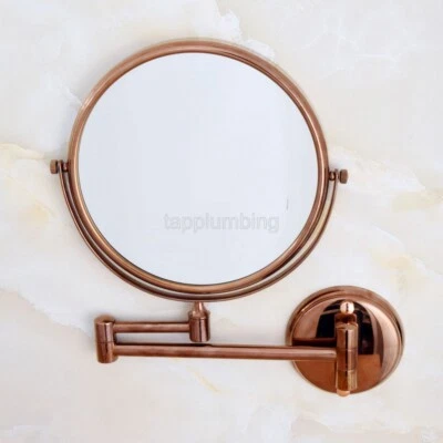 Rose Gold Wall Mount Makeup Mirror 8 Inch 1X 3X Magnifying Double Sided Mirror - Image 1 of 4