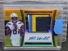 2017 Select Mike Williams Gold Prizm Rookie Jumbo Patch Auto RC #10/10 Chargers