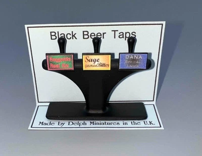 МИНИАТЮРНЫЙ КУКОЛЬНЫЙ ДОМИК 1:12 СОВРЕМЕННЫЙ МАСШТАБ ПИВНЫЕ КРАНЫ БЛОК - ЧЕРНЫЙ - M50 - Изображение 1 из 2
