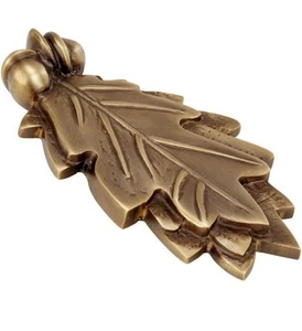 Oak Leaf Solid Brass Door Knocker Oak Leaf 6H x 3W Front Door Renovators Supply - Picture 1 of 21