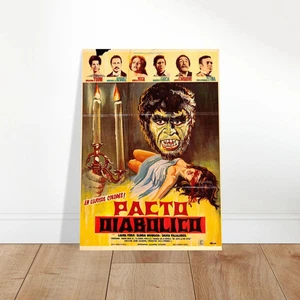 Vintage Horror Movie Poster - Diabolical Pact Monster Art - Foto 1 di 11