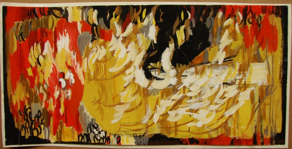 Pintura soviética ucraniana simbolismo de vanguardia figura abstracta sirena Mavka Foto 1 de 4