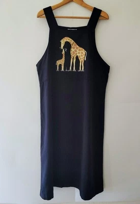 Maxi vestido jersey bordado de colección para mujer talla 16W 100 % algodón mamá bebé jirafa Foto 1 de 4