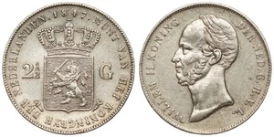 Netherlands - 2-1/2 Gulden 1847 - Willem II, Silver - Picture 1 of 3