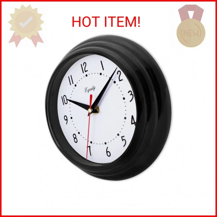 Equity by La Crosse 25013 8 Inch Black Clock