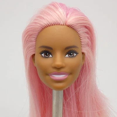 芭比娃娃头亚历克脸 AA 双色粉红色头发 2018 美泰 Dreamtopia FXT10 — 第 1/4 张图片