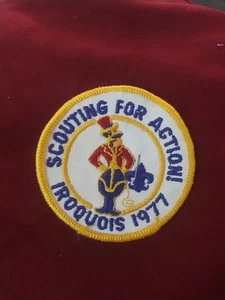 Boy Scouts Of America SCOUTING FOR ACTION Iroquois 1977 Badge/Patch - Picture 1 of 2