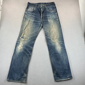 Pantalones de mezclilla Levis de colección para hombre 34x32 ribete grande E LVC aplastados destruidos etiqueta 36x36 Japón - Imagen 1 de 19