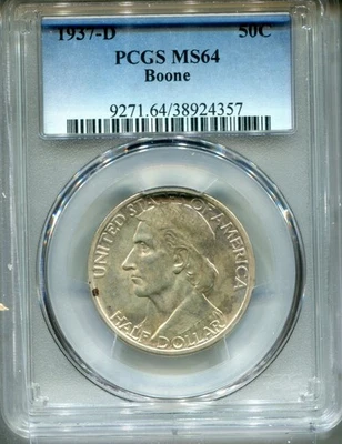 1937-D Boone Commemorative Half graded MS64 by PCGS - Image 1 of 4