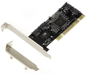 Controller Card PCI SATA 4 Ports Raid 0, 1,0+1 - High+Low Profile - Picture 1 of 4