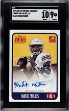 Malik Willis* RC Auto 2021 Onyx Vintage Football Rookie CA-MW NFL Titans - SGC 9